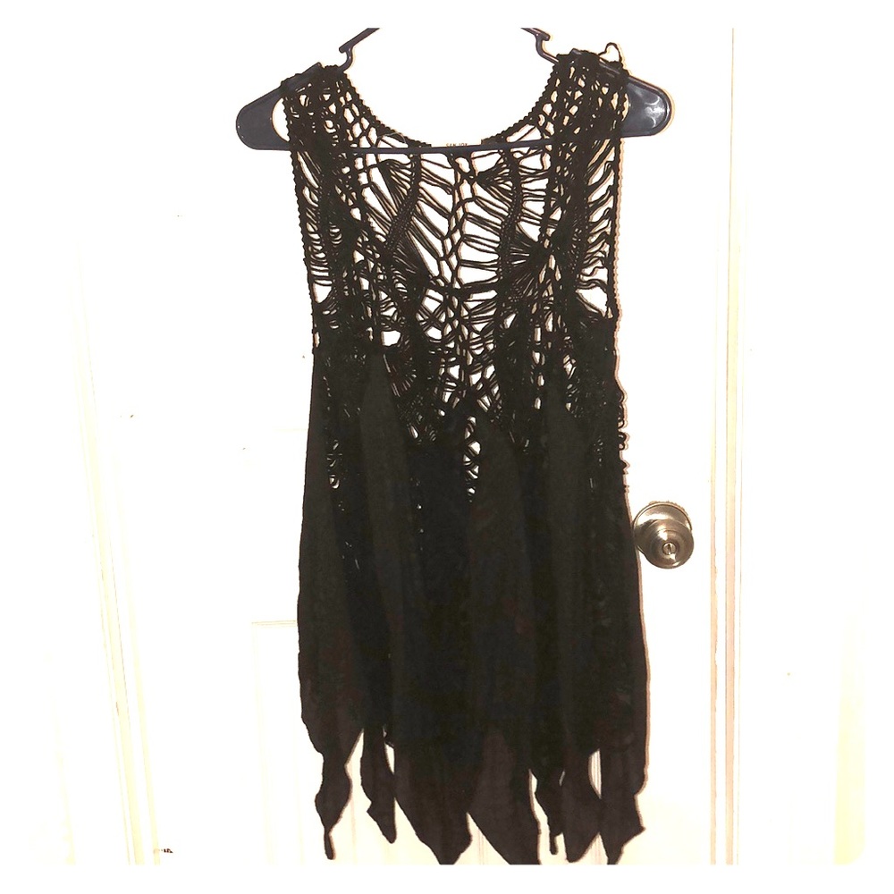 Mesh knitted Black top🖤